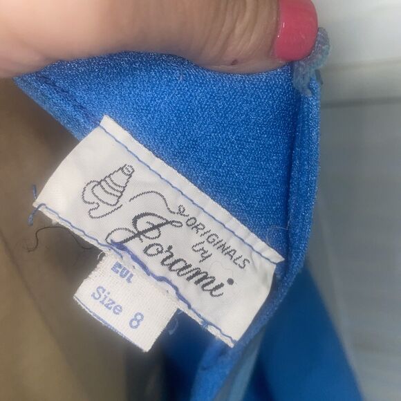 Vintage Handmade 60s 70s Jorami Renaissance Blue Hostess Gown Medium Sequins - Picture 12 of 12